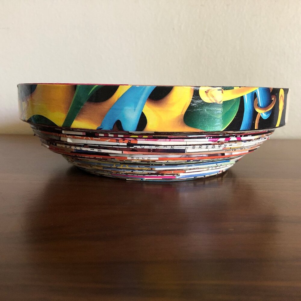 Handmade Upcycled Decorative Magazine Bowl - Picture 2 of 7